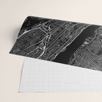 New York City Black Map Wrapping Paper Gallery Image 2
