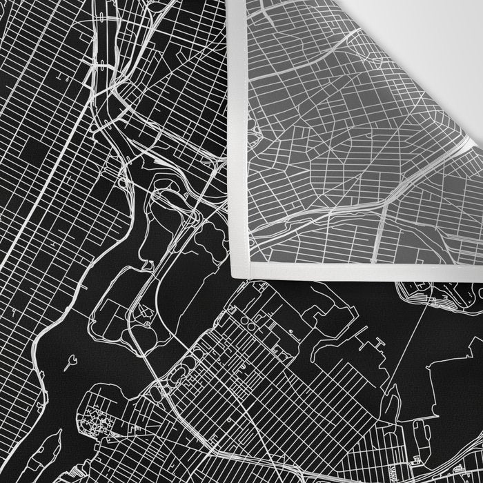 New York City Black Map Wall Tapestry Gallery Image 3