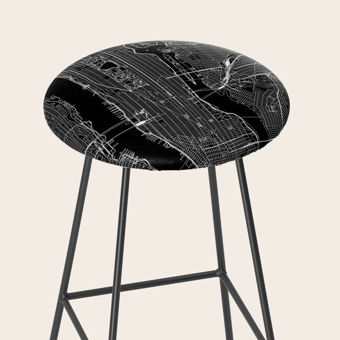 New York City Black Map Stool Gallery Image 2