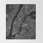 New York City Black Map Throw Blanket Gallery Image 2