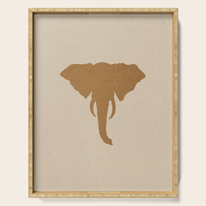 Rustic Brown Elephant Head Serving Tray Gallery Image 1