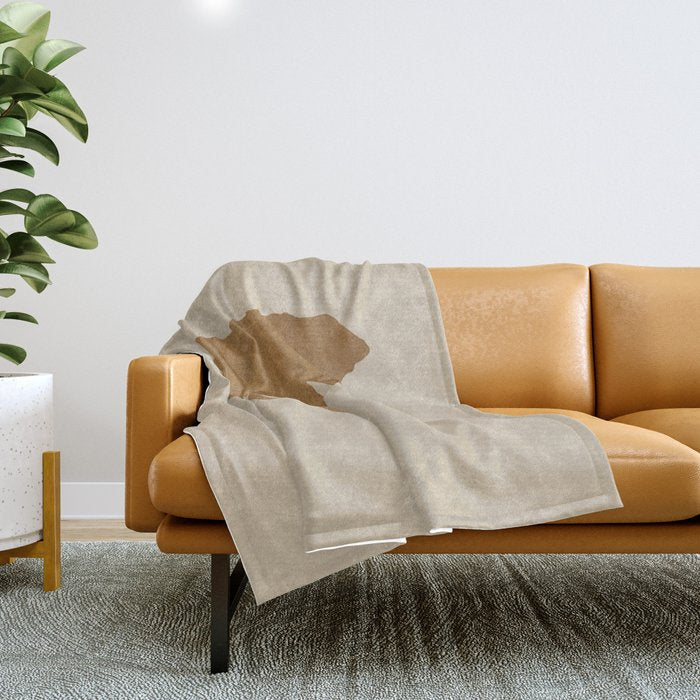 Rustic Brown Elephant Head Throw Blanket Gallery Image 1