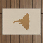 Rustic Brown Elephant Head Outdoor Rug Gallery Image 1