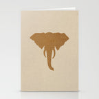 Rustic Brown Elephant Head Stationery Card Gallery Image 2