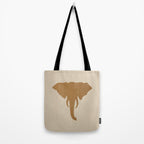 Rustic Brown Elephant Head Tote Bag Gallery Image 2