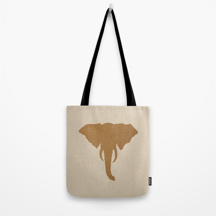 Rustic Brown Elephant Head Tote Bag Gallery Image 2