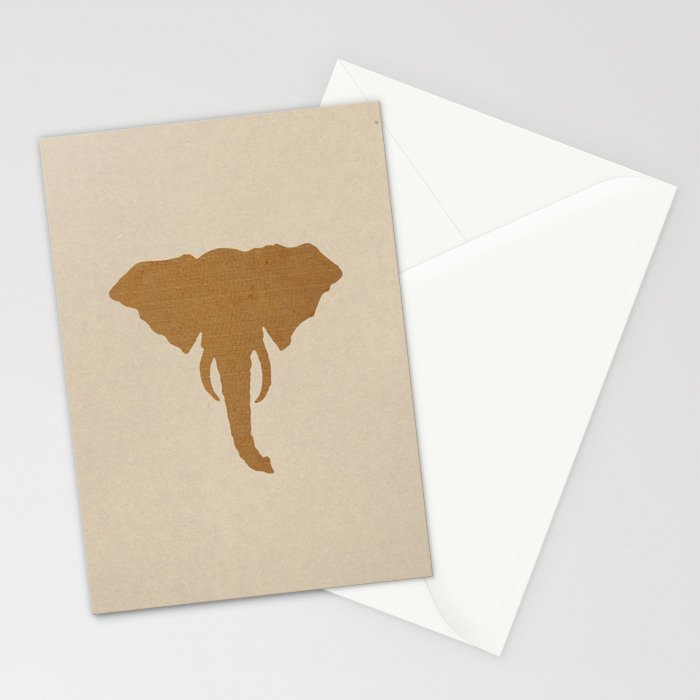 Rustic Brown Elephant Head Stationery Card Gallery Image 2