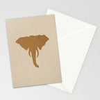 Rustic Brown Elephant Head Stationery Card Gallery Image 2