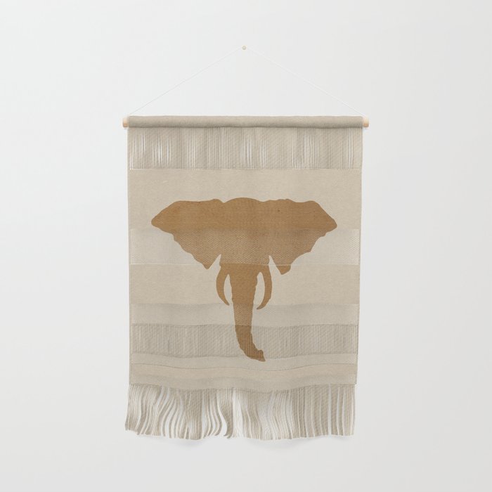 Rustic Brown Elephant Head Wall Hanging Gallery Image 1
