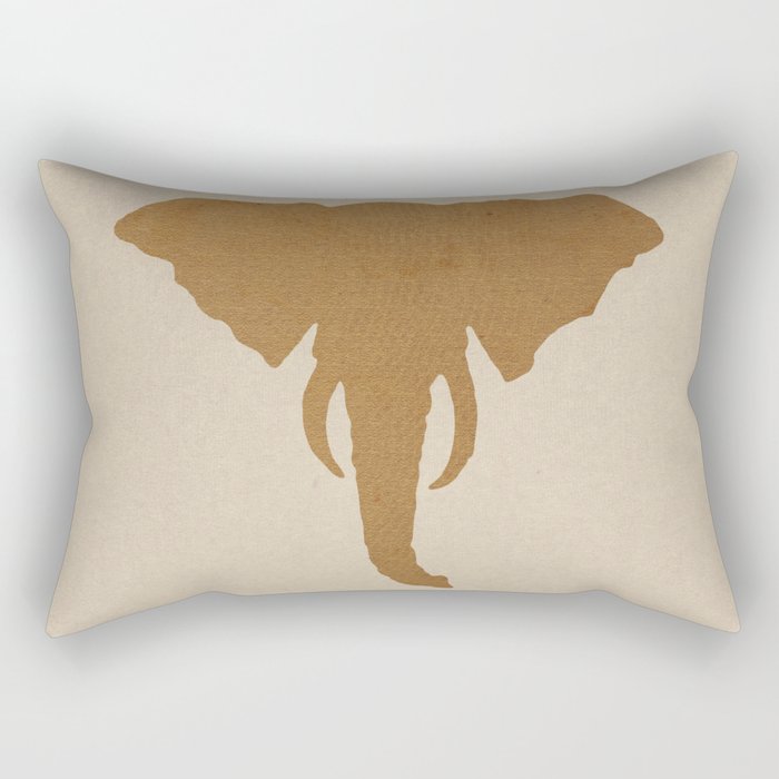 Rustic Brown Elephant Head Rectangular Pillow Gallery Image 2