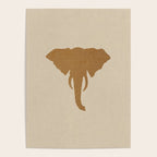 Rustic Brown Elephant Head Poster Gallery Image 4