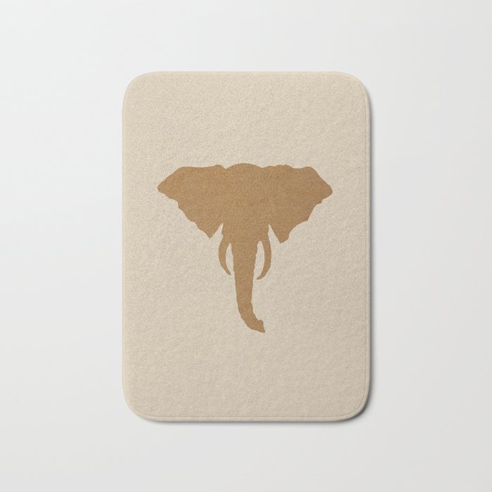 Rustic Brown Elephant Head Bath Mat Gallery Image 1