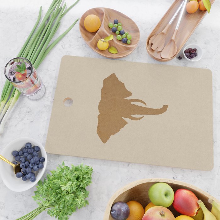 Rustic Brown Elephant Head Cutting Board Gallery Image 2