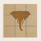 Rustic Brown Elephant Head Wood Wall Art Gallery Image 1