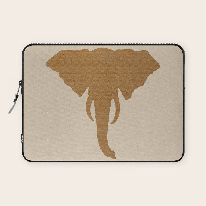 Rustic Brown Elephant Head Laptop Sleeve Gallery Image 1