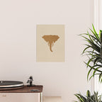 Rustic Brown Elephant Head Poster Gallery Image 2