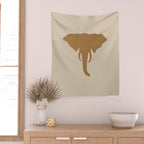 Rustic Brown Elephant Head Wall Tapestry Gallery Image 2
