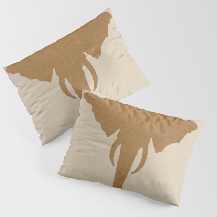 Rustic Brown Elephant Head Pillow Sham Gallery Image 1