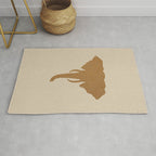 Rustic Brown Elephant Head Rug Gallery Image 1
