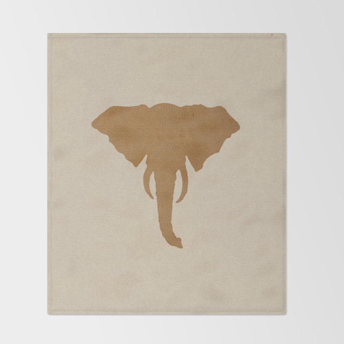 Rustic Brown Elephant Head Throw Blanket Gallery Image 2