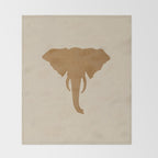 Rustic Brown Elephant Head Throw Blanket Gallery Image 2