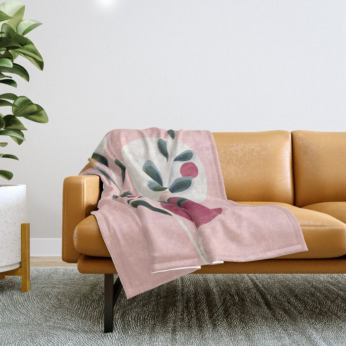 Soft Berry Branches Throw Blanket Gallery Image 1