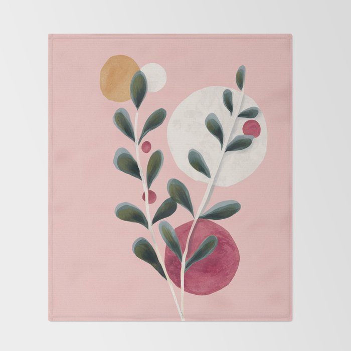 Soft Berry Branches Throw Blanket Gallery Image 2