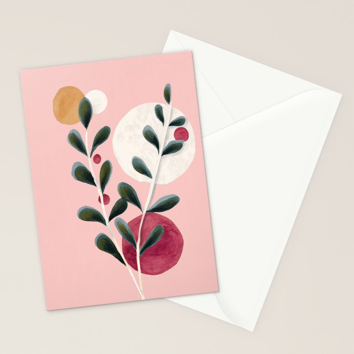 Soft Berry Branches Stationery Card Gallery Image 2