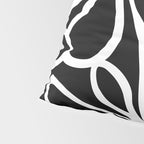Abstract black and white flower art pattern Pillow Sham Gallery Image 4