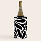 Abstract black and white flower art pattern Wine Chiller Gallery Image 1