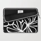 Abstract black and white flower art pattern Laptop Sleeve Gallery Image 2