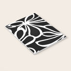 Abstract black and white flower art pattern Notebook Gallery Image 3