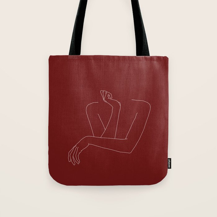 Crossed arms illustration - Anna Red Tote Bag Gallery Image 1