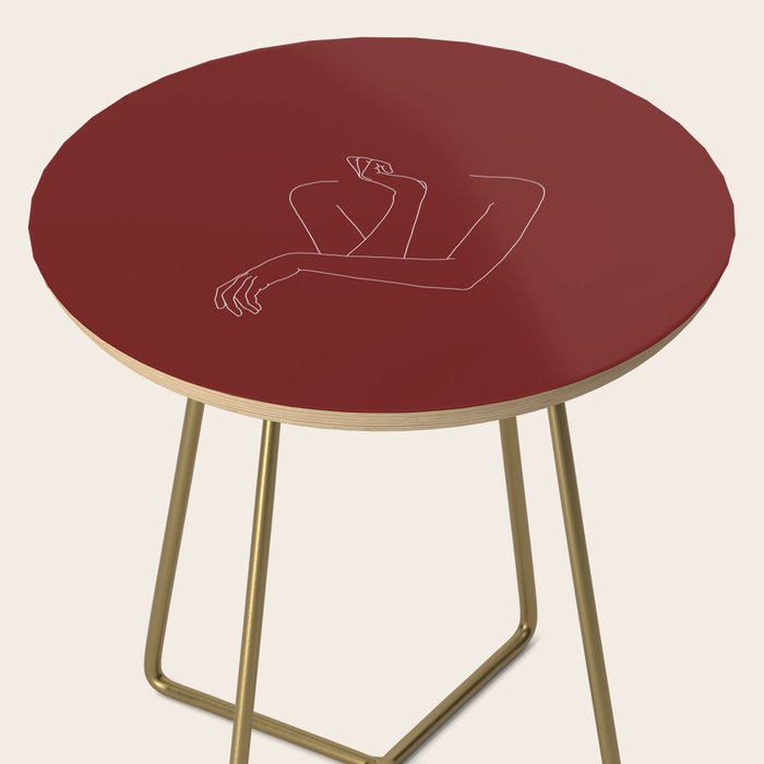 Crossed arms illustration - Anna Red Side Table Gallery Image 2