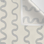 Watercolor Squiggly Lines - Blue Cream Wall Tapestry Gallery Image 3