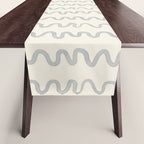 Watercolor Squiggly Lines - Blue Cream Table Runner Gallery Image 1