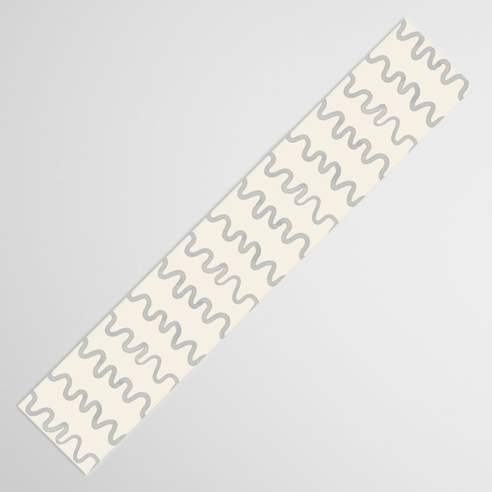 Watercolor Squiggly Lines - Blue Cream Table Runner Gallery Image 3