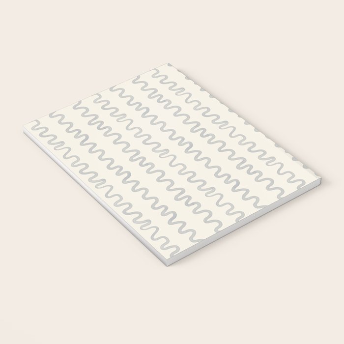 Watercolor Squiggly Lines - Blue Cream Notebook Gallery Image 3