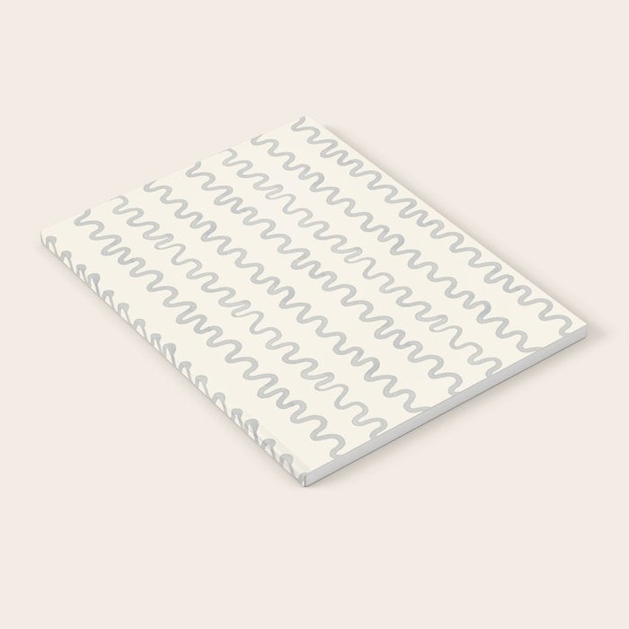 Watercolor Squiggly Lines - Blue Cream Notebook Gallery Image 1
