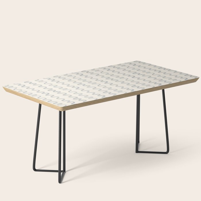 Watercolor Squiggly Lines - Blue Cream Coffee Table Gallery Image 1