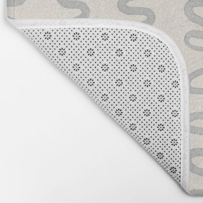 Watercolor Squiggly Lines - Blue Cream Bath Mat Gallery Image 2