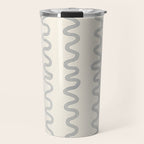 Watercolor Squiggly Lines - Blue Cream Travel Mug Gallery Image 1