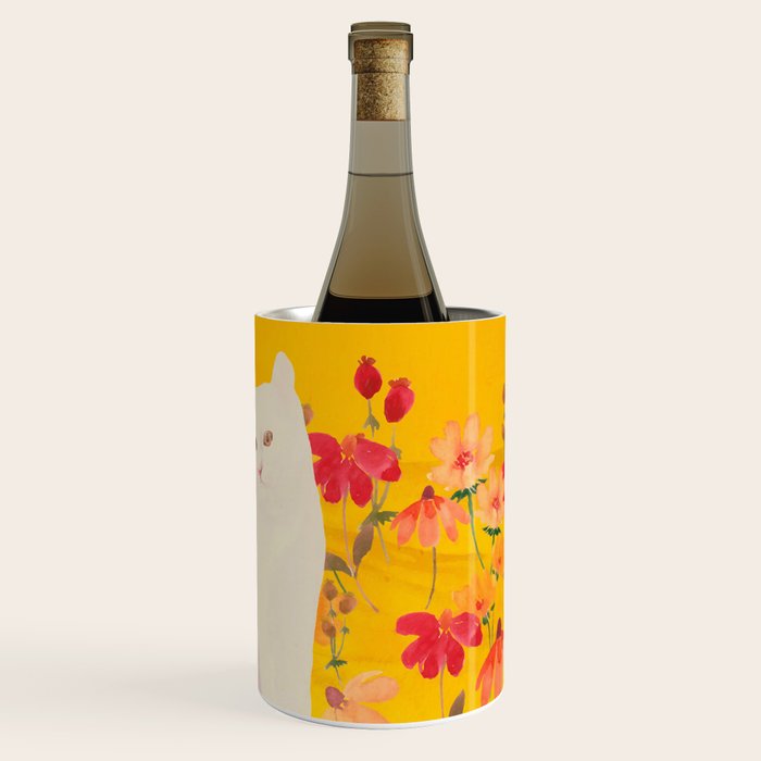 cat in a field of flowers 3 Wine Chiller Gallery Image 3