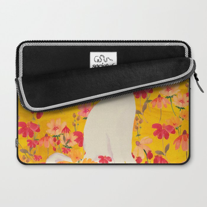 cat in a field of flowers 3 Laptop Sleeve Gallery Image 2