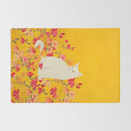 cat in a field of flowers 3 Rug Gallery Image 2