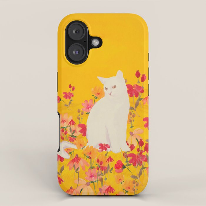 cat in a field of flowers 3 iPhone Case Gallery Image 1