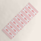 Coastal Fish Stripes Contemporary Cottage Pattern in Pastel Pink and White Yoga Mat Gallery Image 1