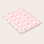Coastal Fish Stripes Contemporary Cottage Pattern in Pastel Pink and White Notebook Gallery Image 2