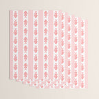 Coastal Fish Stripes Contemporary Cottage Pattern in Pastel Pink and White Wrapping Paper Gallery Image 3