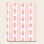 Coastal Fish Stripes Contemporary Cottage Pattern in Pastel Pink and White Notebook Gallery Image 4